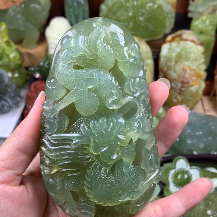 未镶嵌岫玉手把件