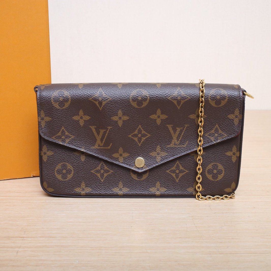 95新 LouisVuitton/路易威登 小花黑黑 三合一链条包 老花 芯片