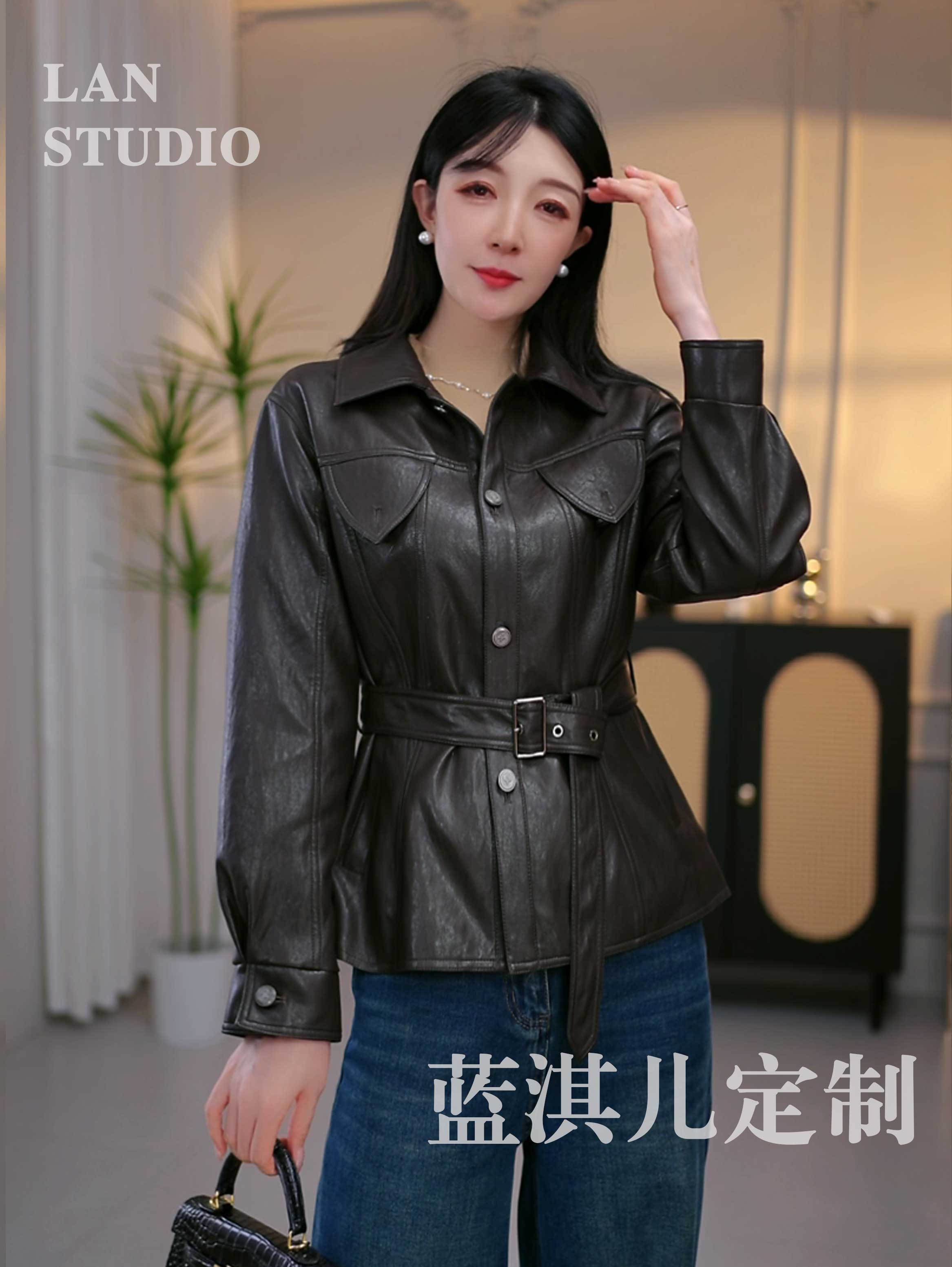 LQR 黑色小香风轻奢气质女士宽松皮毛一体韩版时尚外套