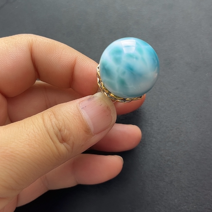 针钠钙石（海纹石）未镶嵌戒指戒指