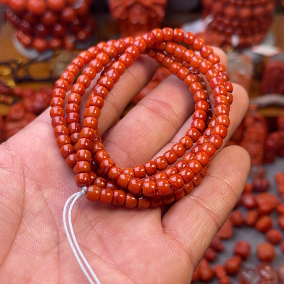 K***.南红玛瑙未镶嵌川料精工直切多圈