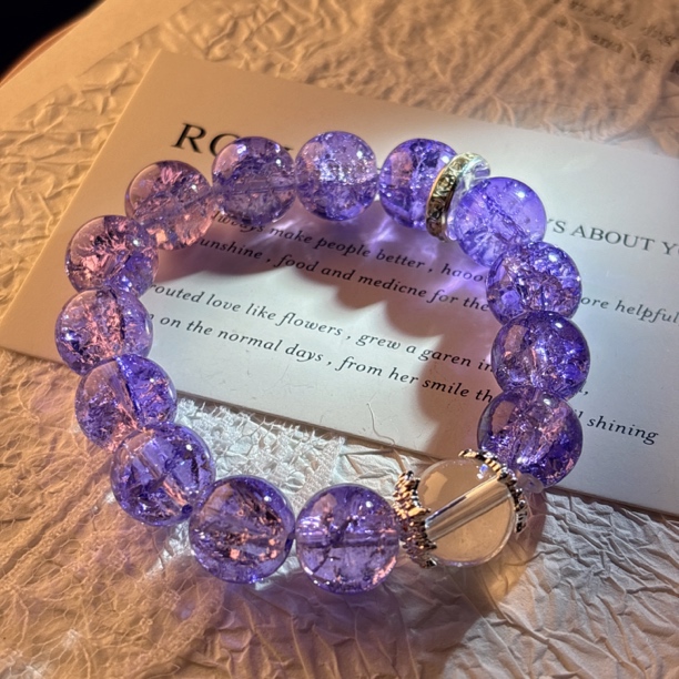 合金仿水晶手链 G011-3轻奢定制款紫莱-规格12mm（无礼盒）