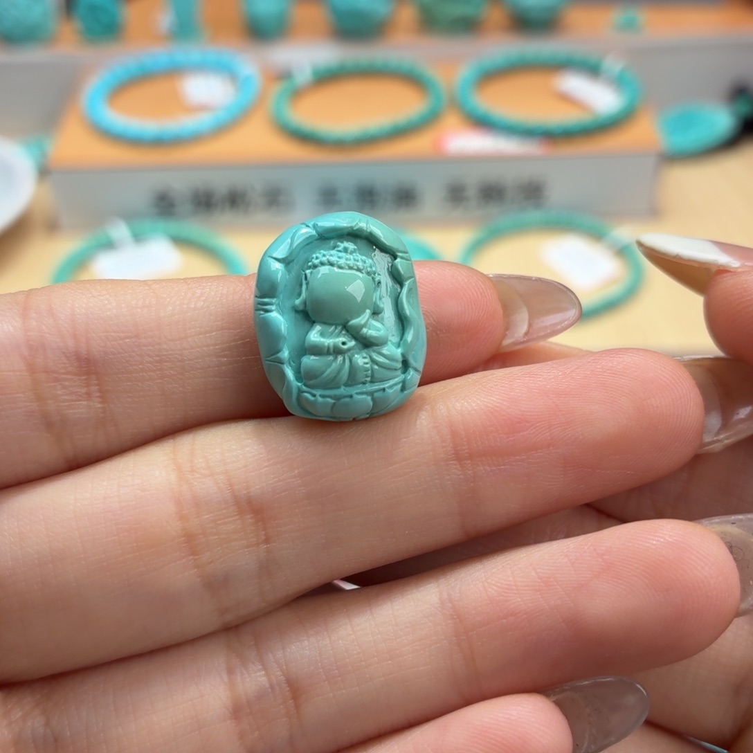 绿松石未镶嵌珠宝奇石无相佛