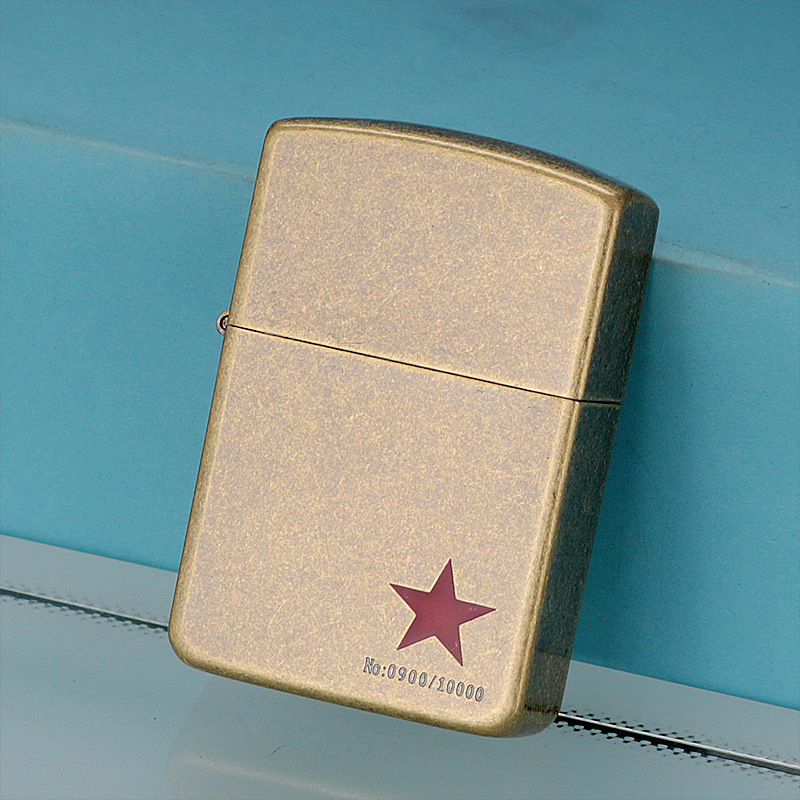 适用佐罗zorro910机型41复刻版老式原铜煤油打火机五角星古董收藏
