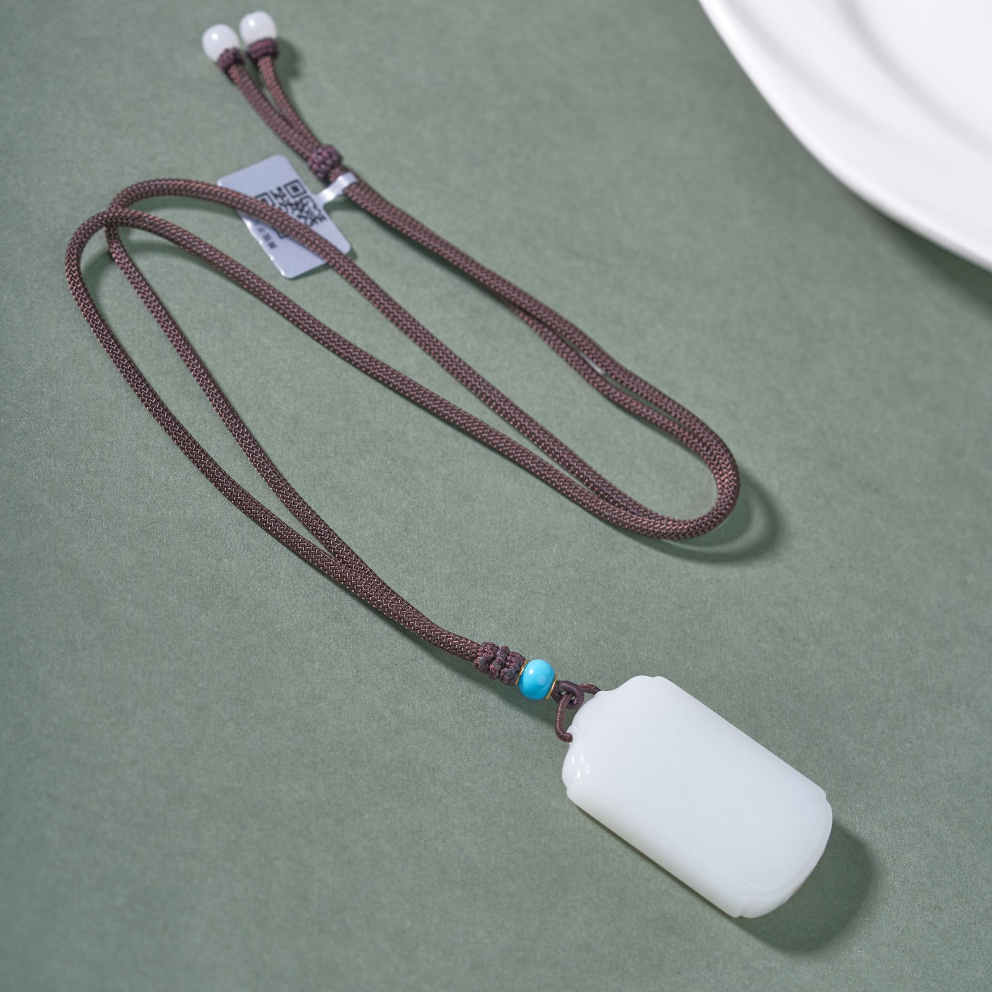 L【玉氏珠宝】和田玉白玉无事牌吊坠项链首饰多样性发一CAN3550218