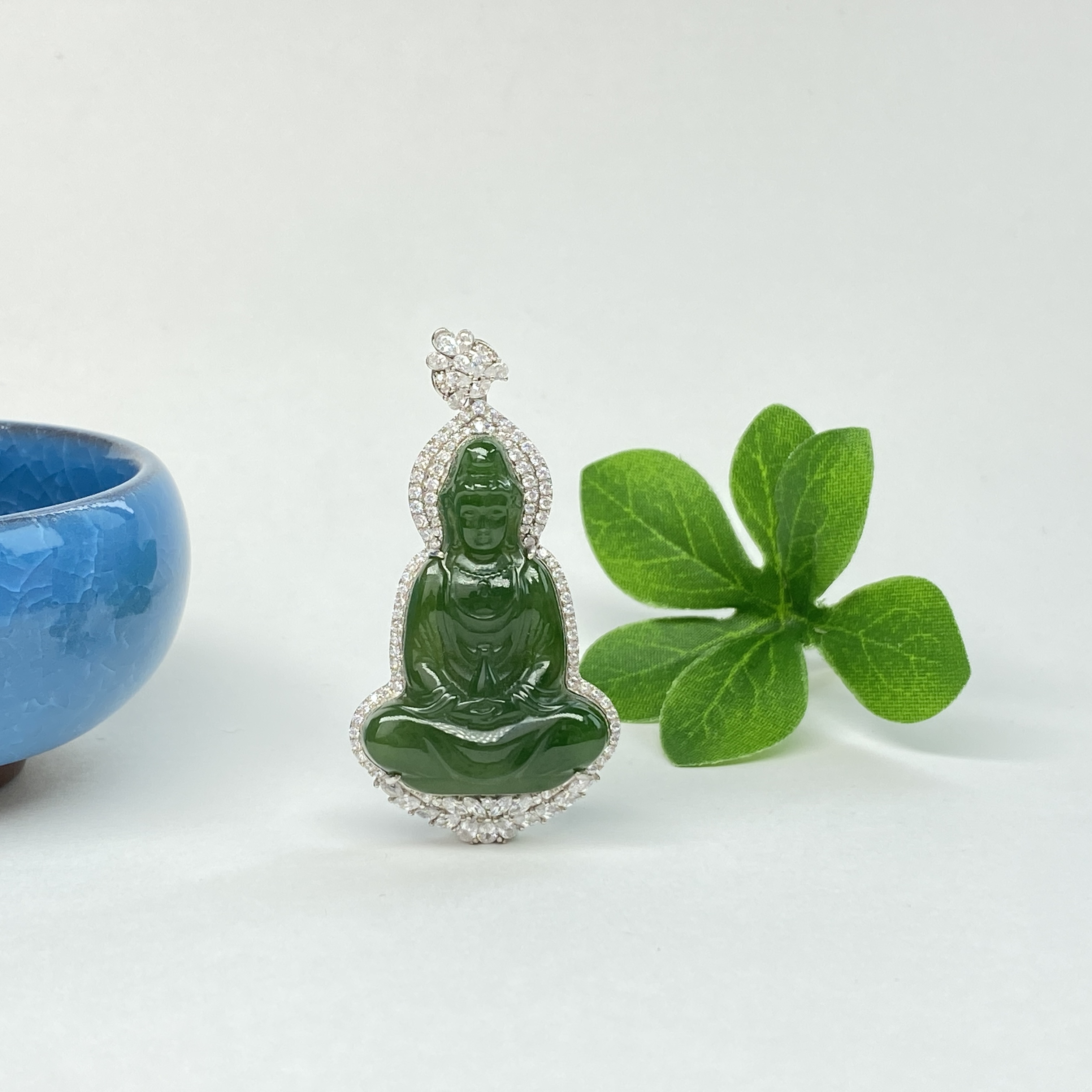 【小北好物】S925银和田玉吊坠约24*35mm【多样性发一件】6-QH55X199