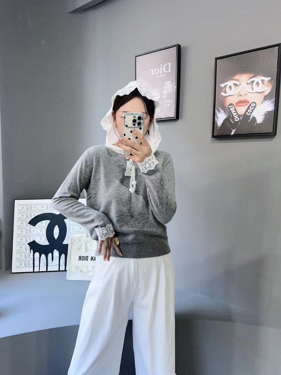 2025连帽纯色套头款全羊毛针织衫网红拼接针织上衣圆领休闲