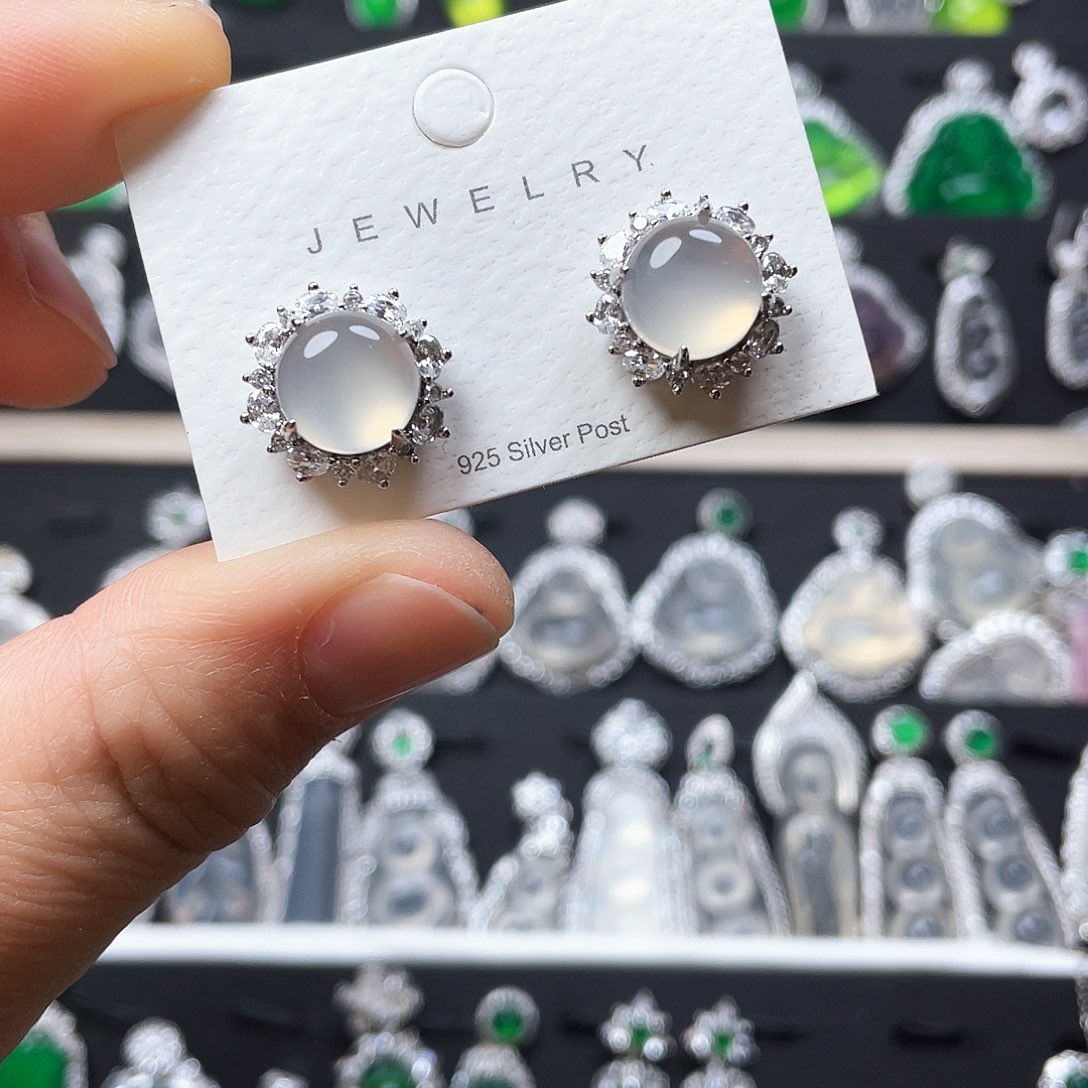 玛瑙/玉髓耳钉合金