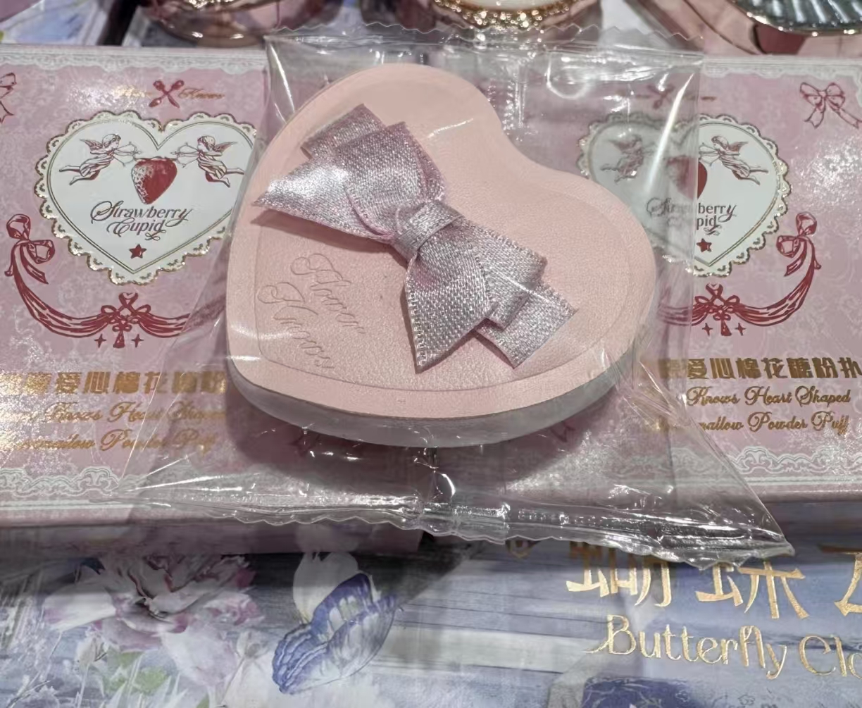 超可爱爱心棉花糖粉扑