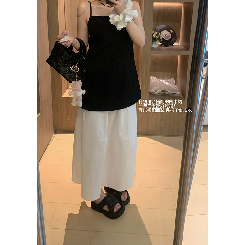 大G.Especial【假日气息】中长款夏季时尚白色高腰半身裙K425G05045