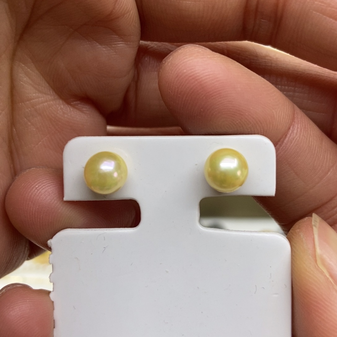海水珍珠耳饰银S925镶嵌