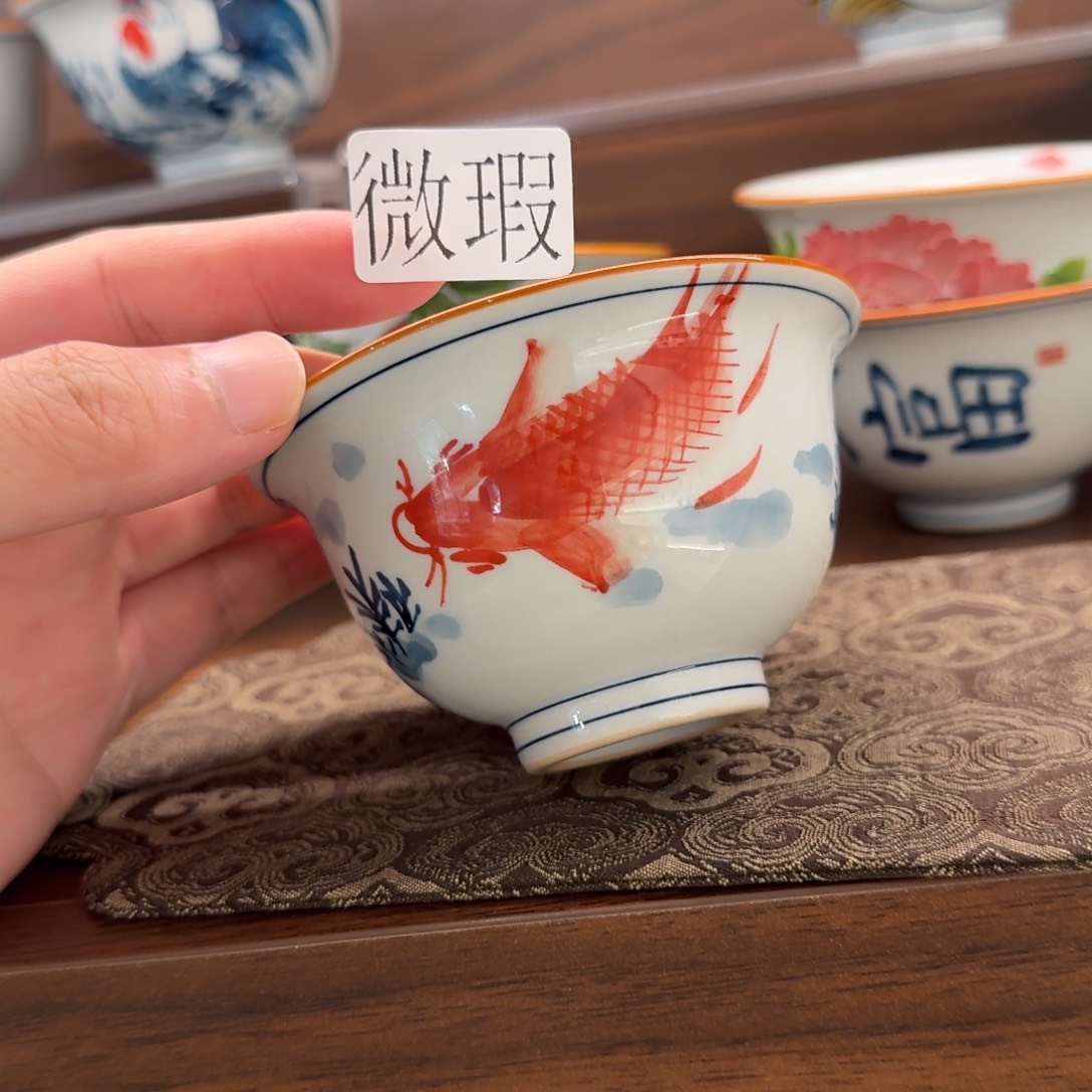 釉下彩纯手绘微瑕