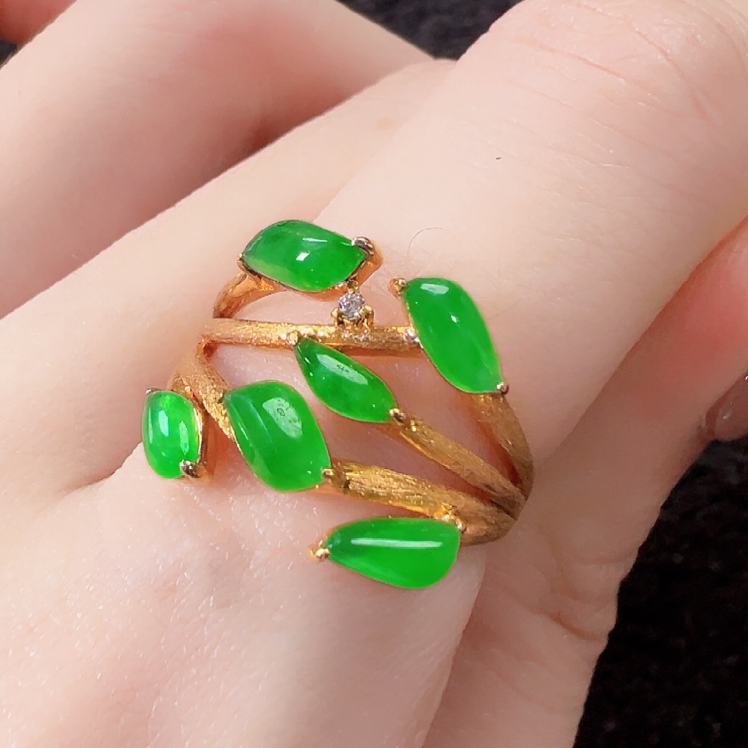 翡翠戒指18K金镶嵌【福利款】签收后24小时鉴赏期