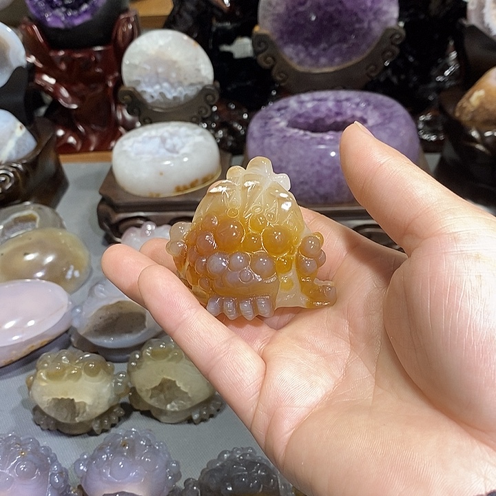 紫晶摆件未镶嵌金蟾