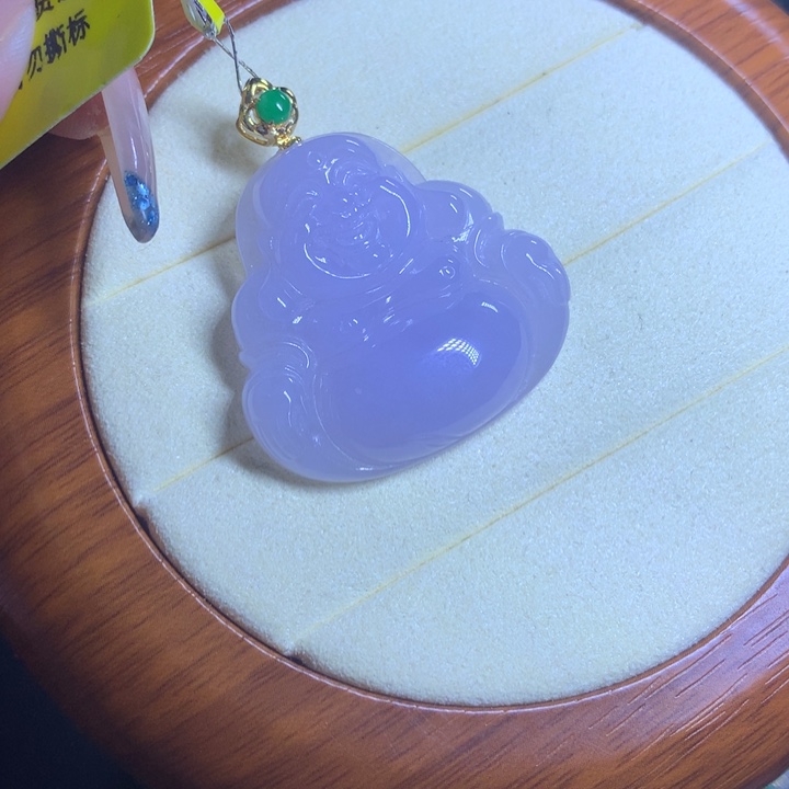 颈饰18K金镶嵌翡翠天然
