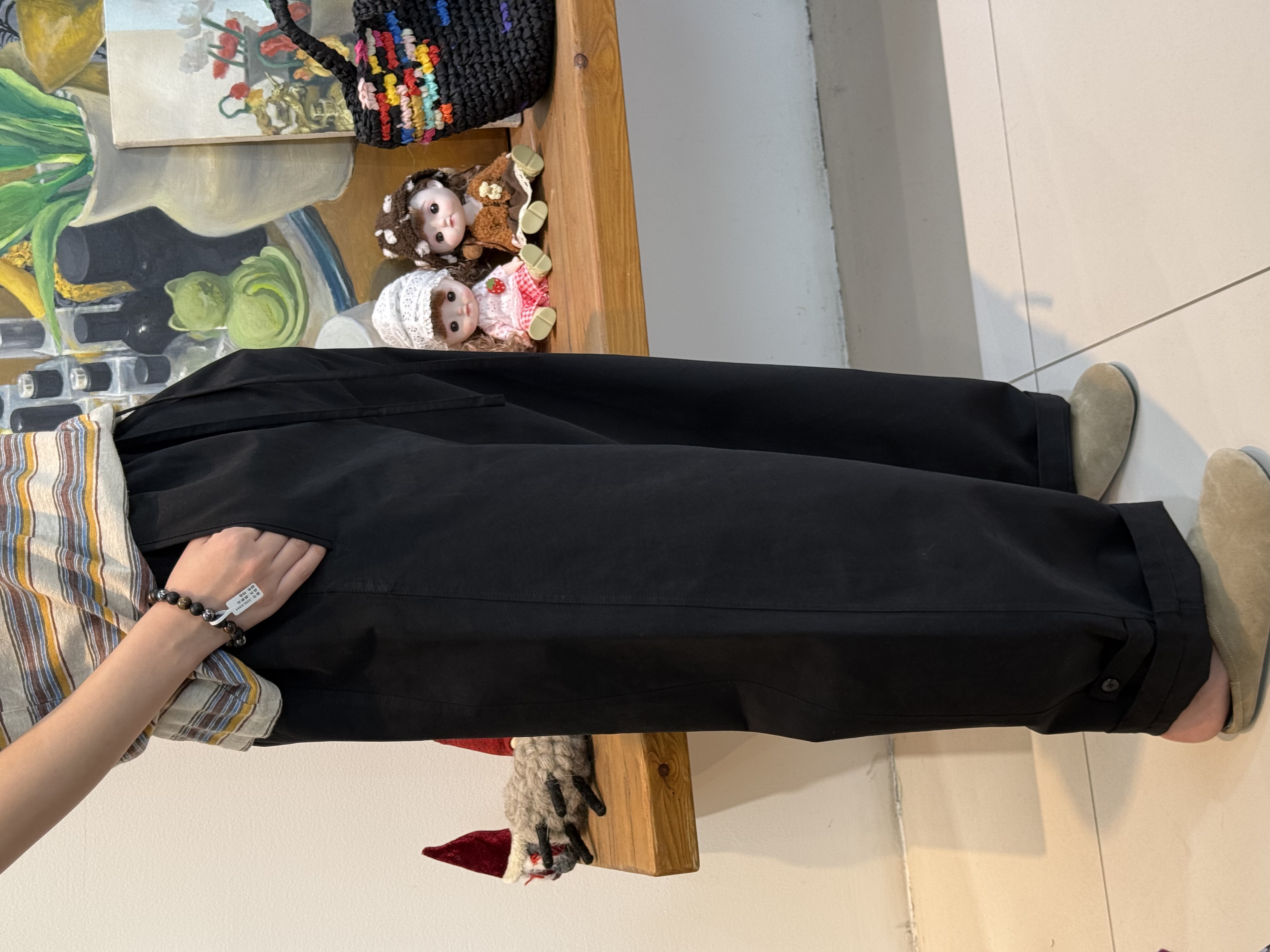 chalan 春款纯棉高腰显瘦抽绳阔腿裤H25C02108