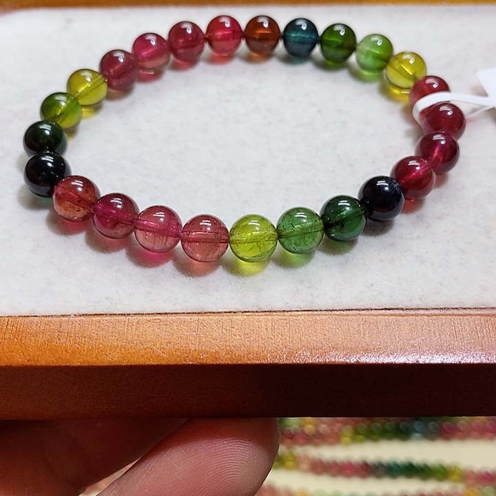 碧玺手链未镶嵌碧玺手串7.7