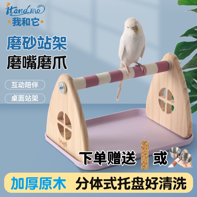 我和它我和它小太阳鹦鹉磨爪磨牙棒磨嘴定点排便神器磨砂杆架站杆