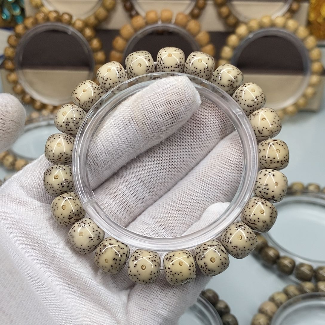 手串星月菩提10×11一物一图原生态同枝灰包白大眼睛福利