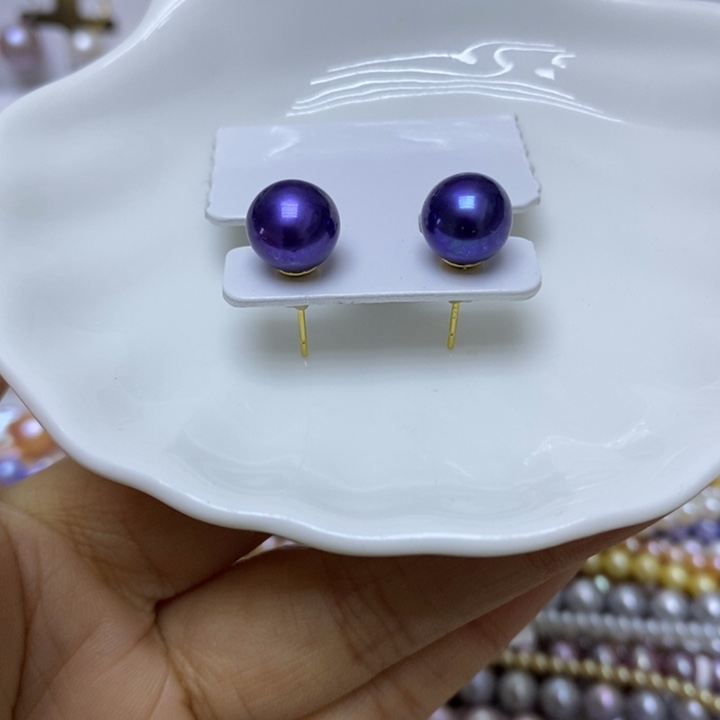 淡水珍珠耳饰银S925镶嵌