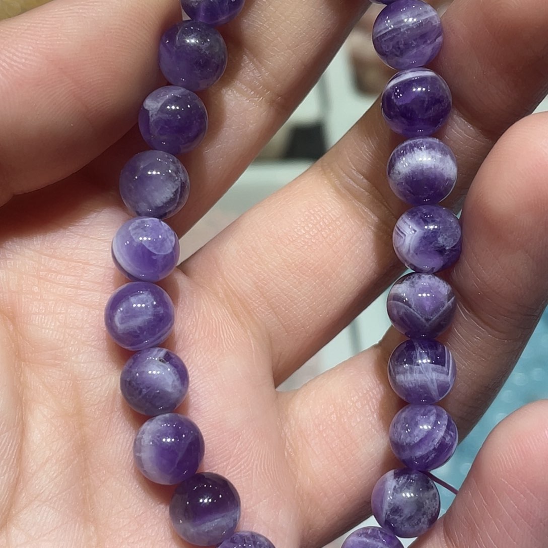 水晶手串未镶嵌梦幻紫水晶手串8Ｍ+