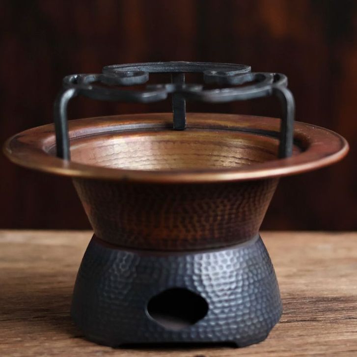 【宽窄】春喜铜-敞口温茶炉-直径13CM高8CM（春喜铜0219）