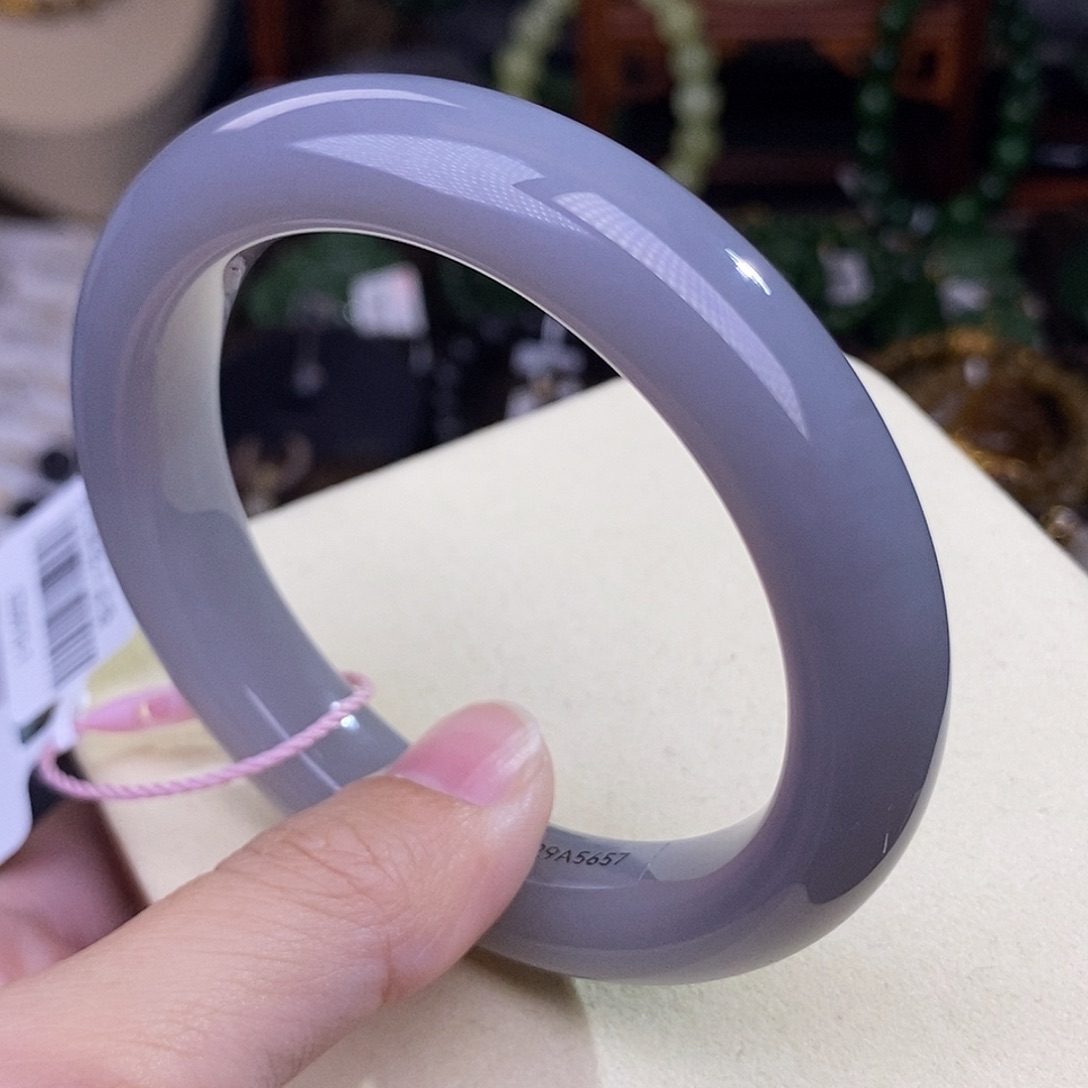 和田玉56 浓烟紫脂膏级老料手镯清货价未镶嵌