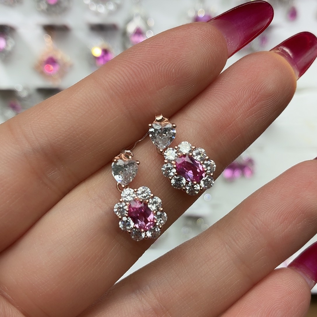 925银培育帕帕拉恰色粉蓝宝