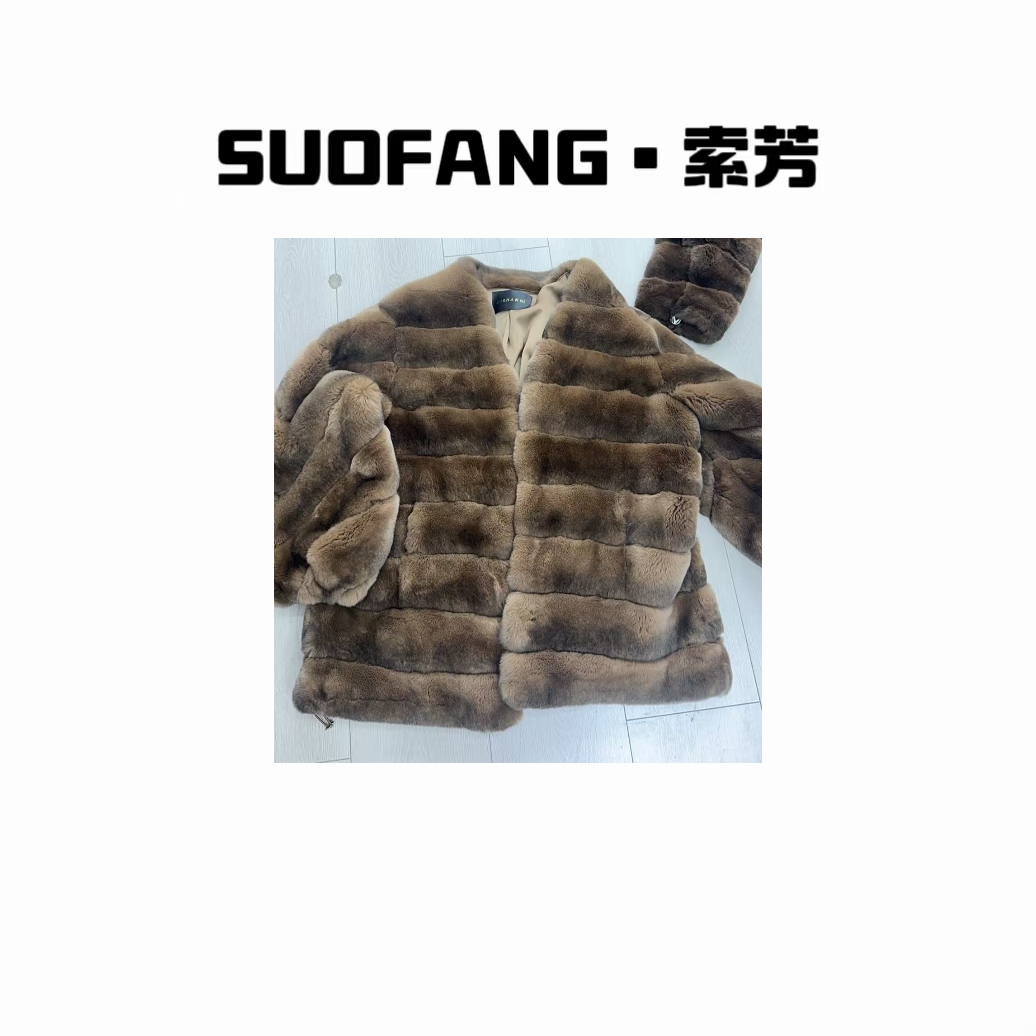 新品上市.千金气质横排獭兔皮草外套1118-3