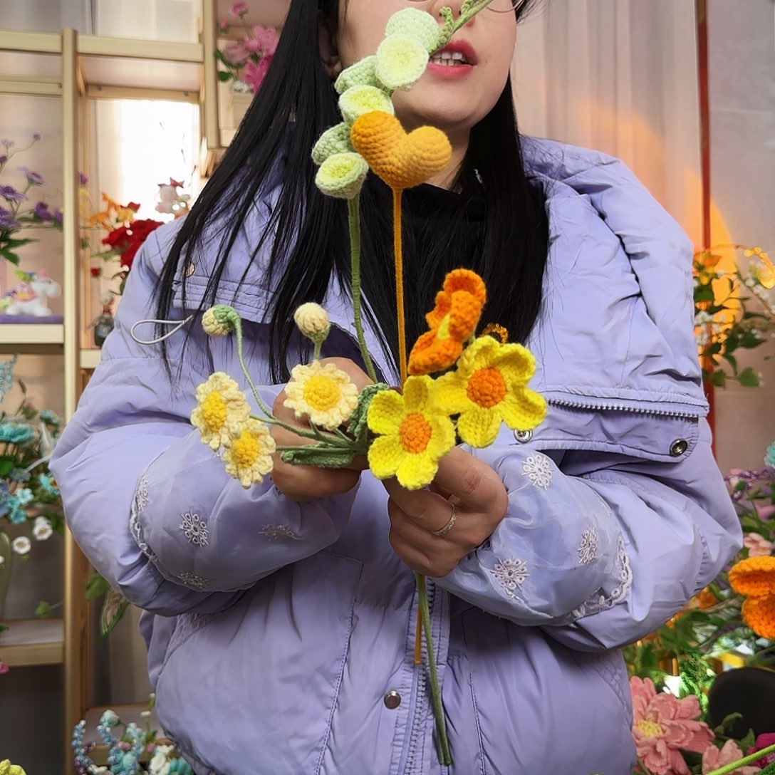 纯手工钩织钩织花束