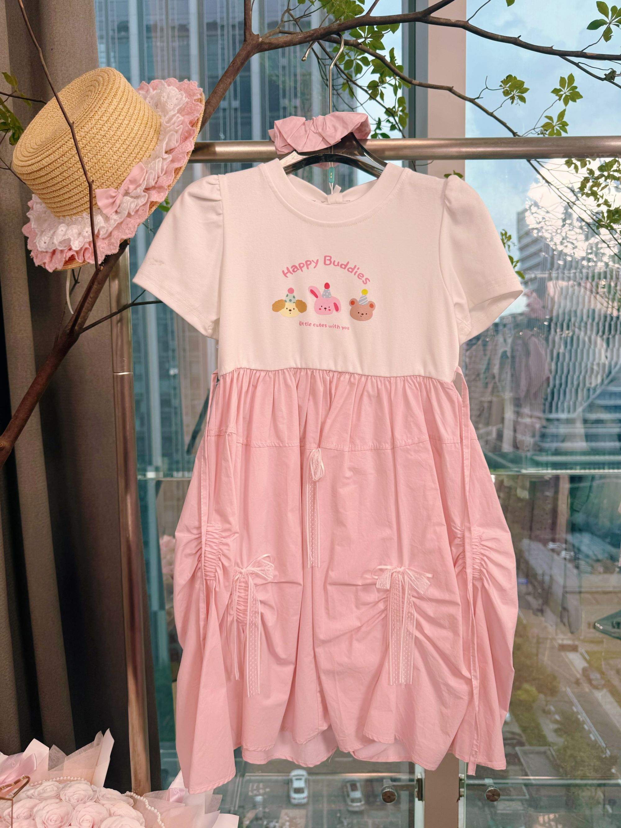 418 A字裙字母女公主风夏季连衣裙童装印花时尚