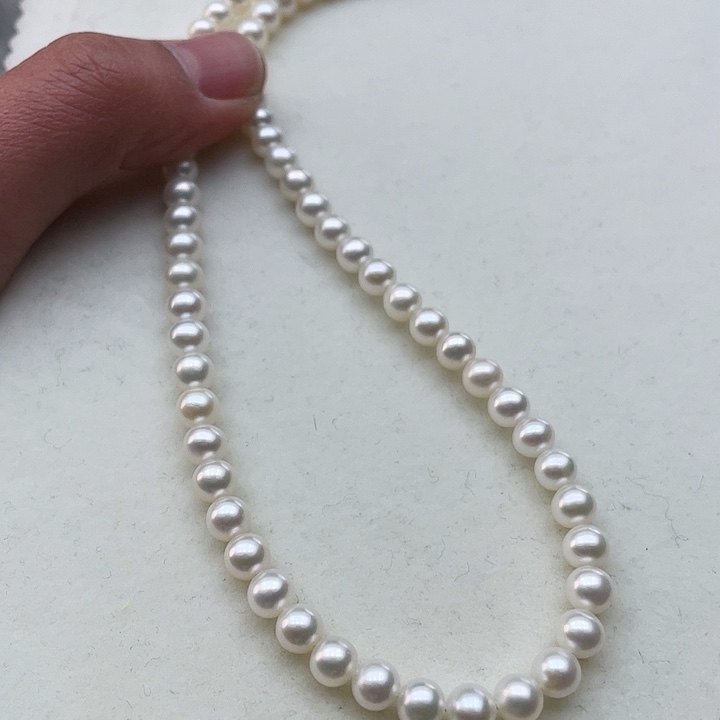 淡水珍珠颈饰银S925镶嵌卡5极光炫彩高品