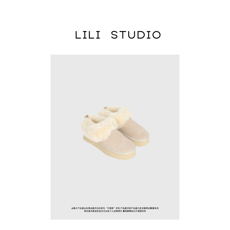 「暖暖包」不理理冬季新款小众女装时尚保暖毛毛雪地靴女