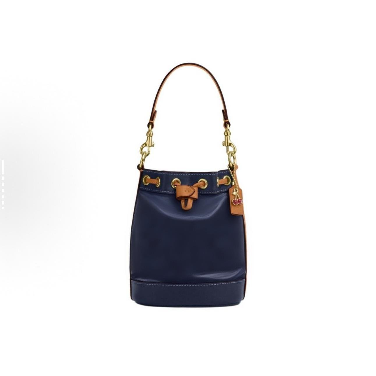 蔻家迷你单宁蓝色水桶包