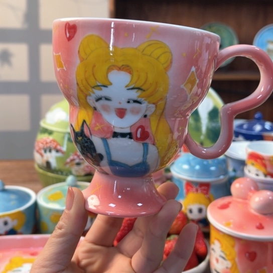 杯景德镇釉下手绘陶瓷 