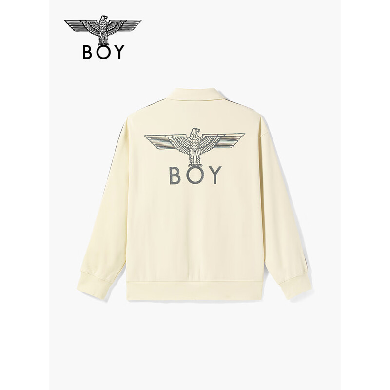 BOY LONDON卡其色纯棉潮牌运动风休闲男女新款春秋针织外套N12900