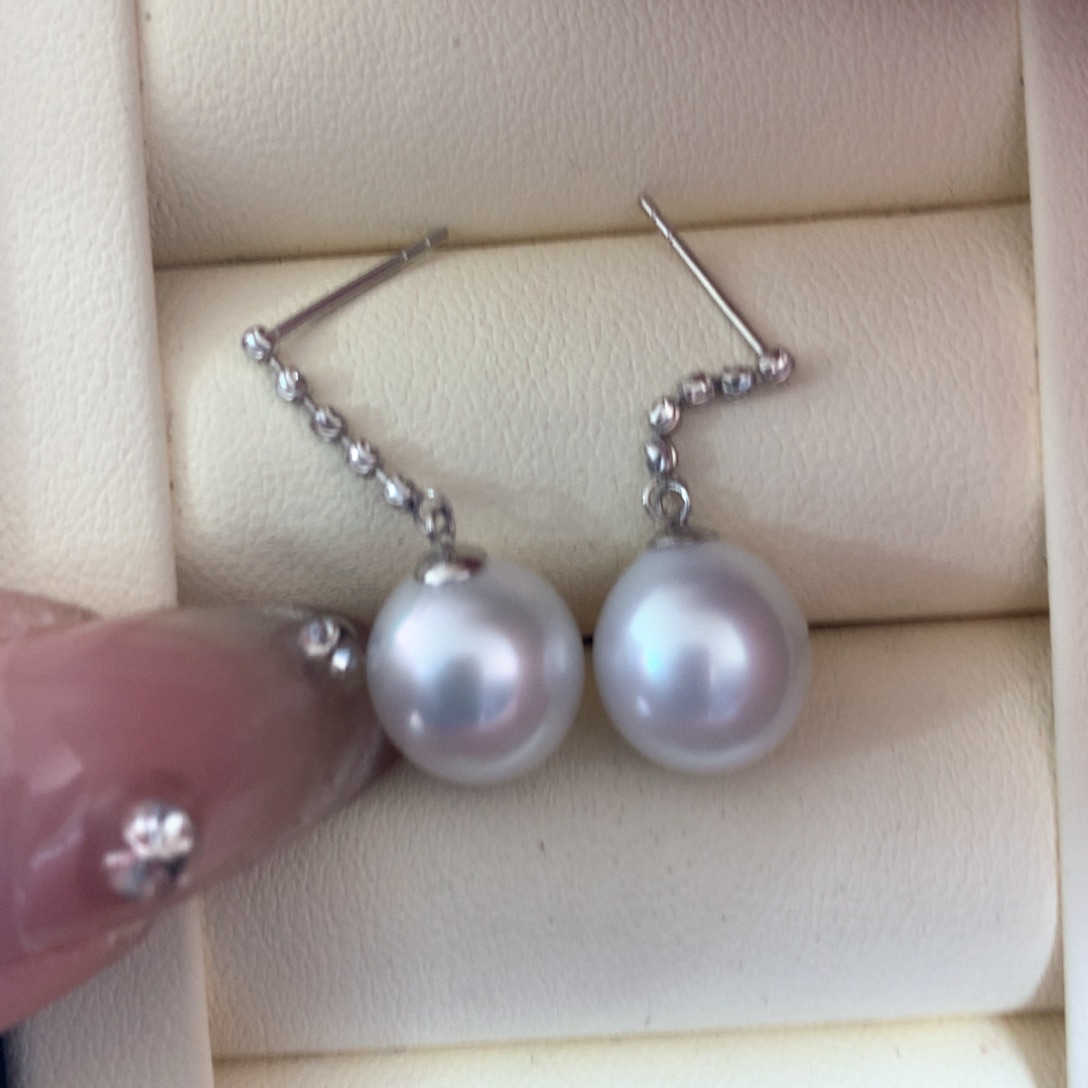 海水珍珠耳饰18K金镶嵌