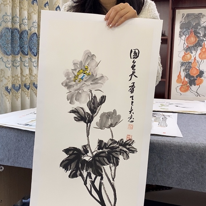 国画纯手绘国画写意作品34*68