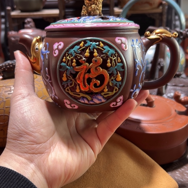 茶壶紫砂紫砂壶收藏起来了！