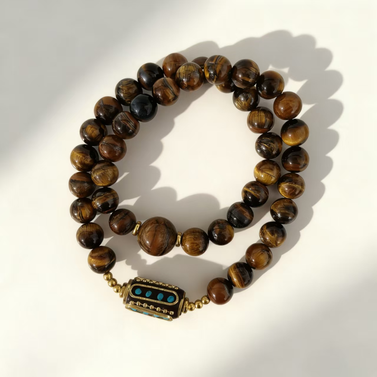 虎眼石双圈回纹珠款 精品手串 无礼盒 S 1042