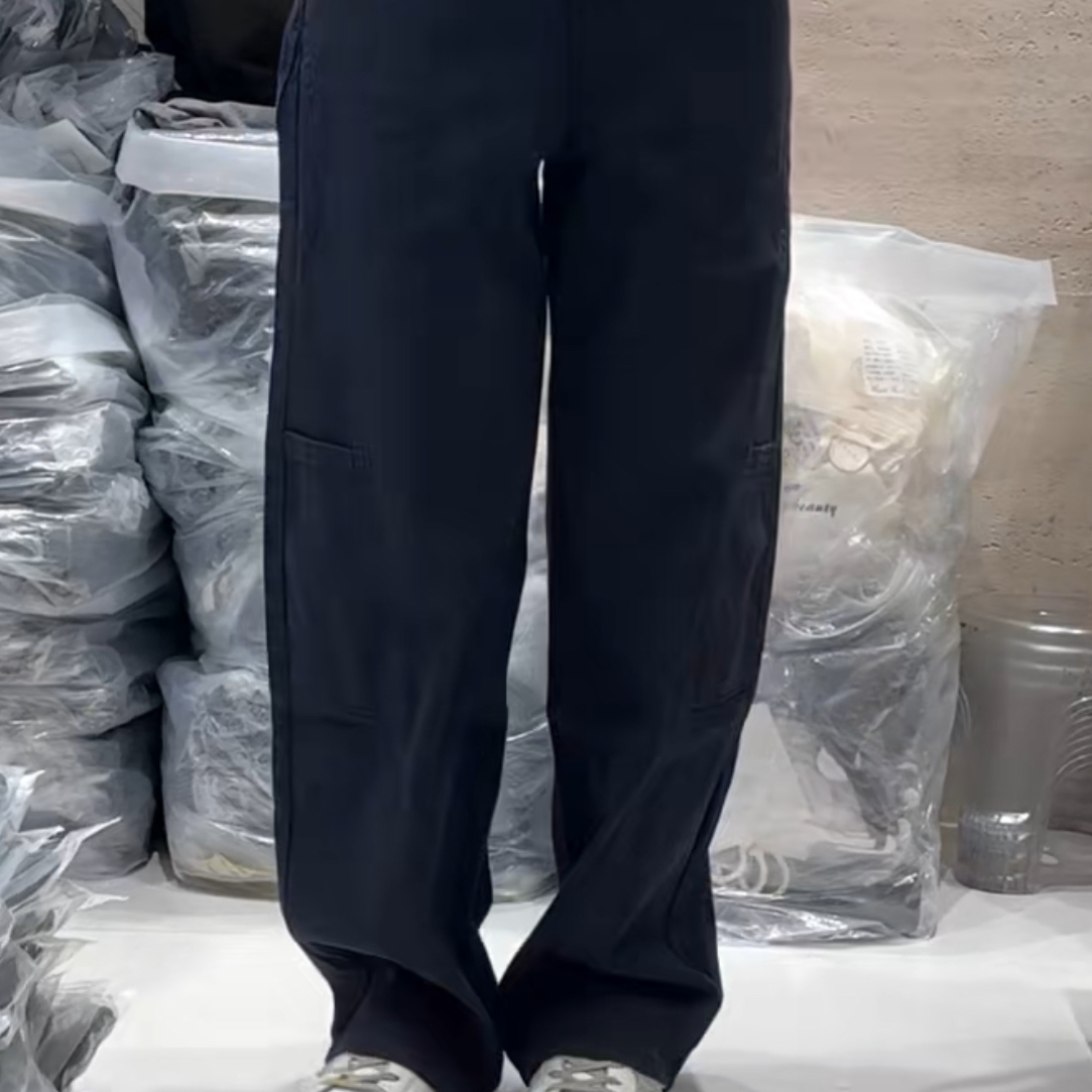 秋季卫裤无弹加绒弯刀裤长裤休闲裤百搭常规款透气