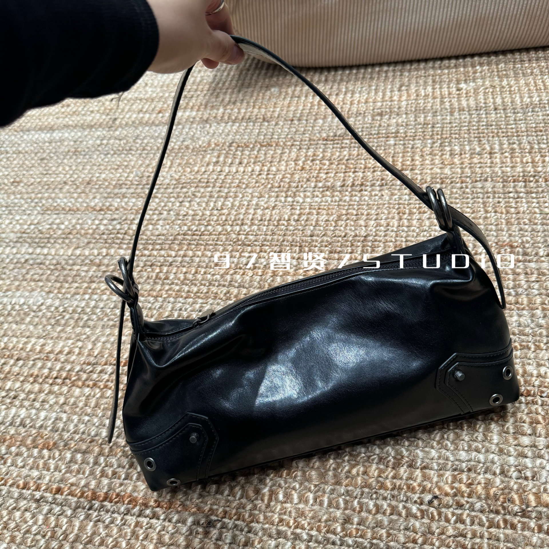 智贤 【腋下包拉链极简复古风百搭辣妹必备手提包斜挎包三种背法】