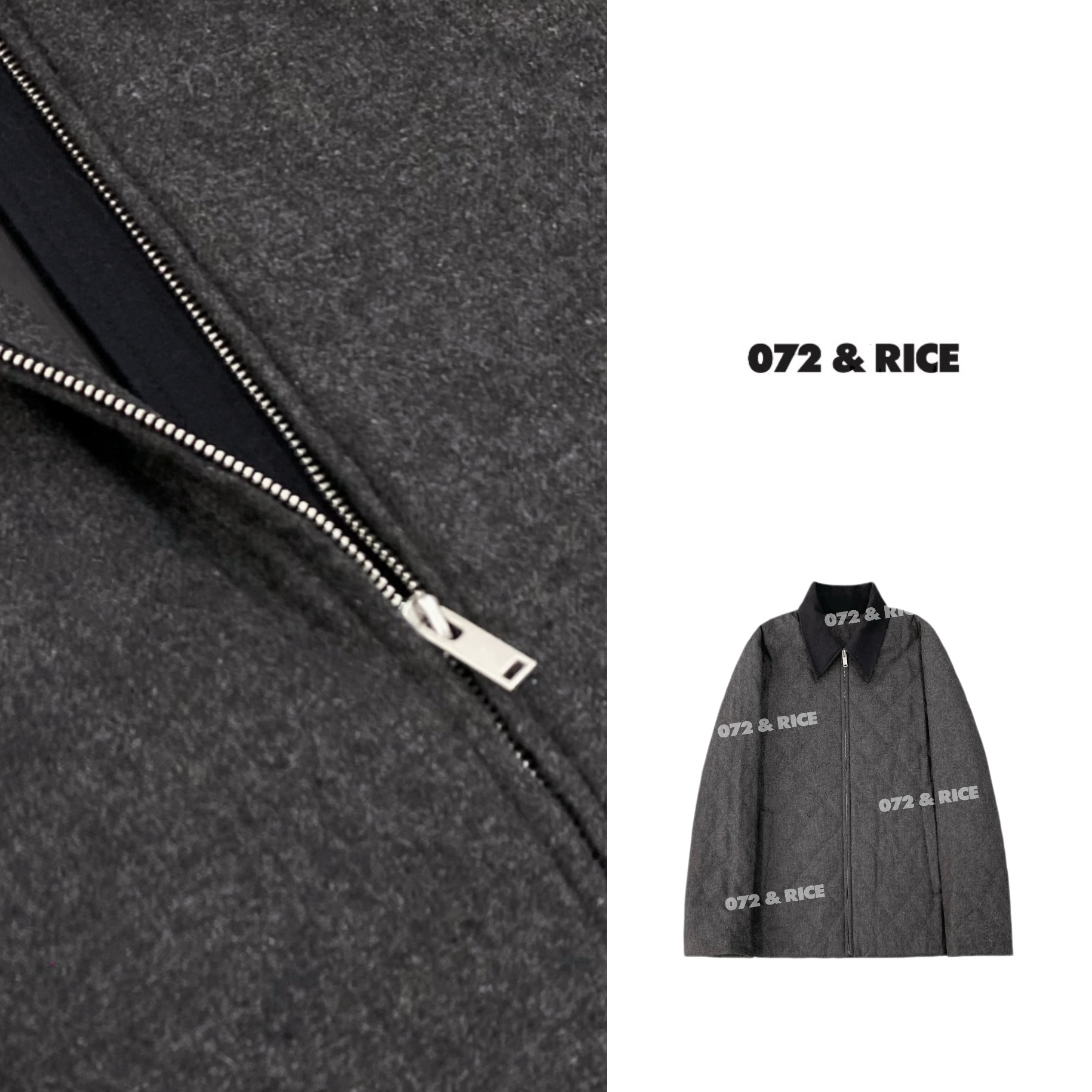 072 & RICE【思纯外套】秋季休闲翻领拉链长袖外套 A-32QX223