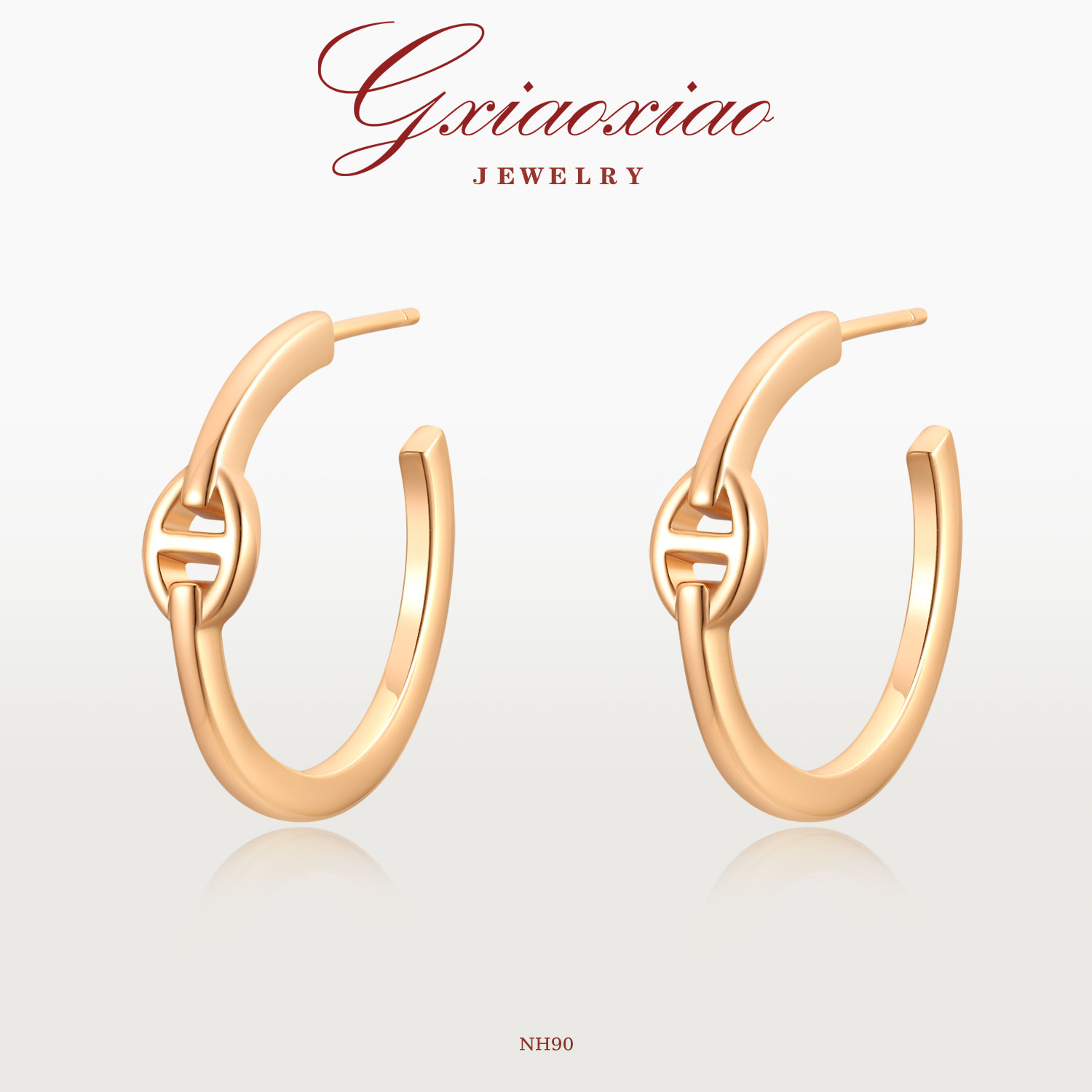 G XIAOXIAO 气质时尚设计师款百搭猪鼻子耳环 NH90