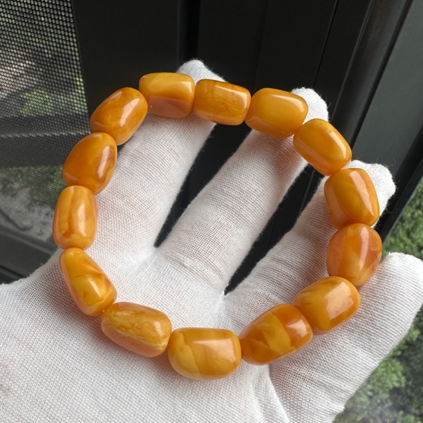 特价福利天然原矿俄料花蜡随型手串蜜蜡珠宝玉器约11*16mm 20克