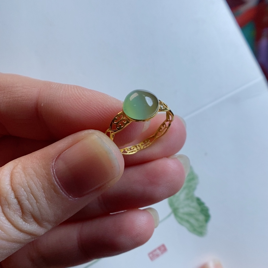 和田玉颈饰18K金镶嵌14码