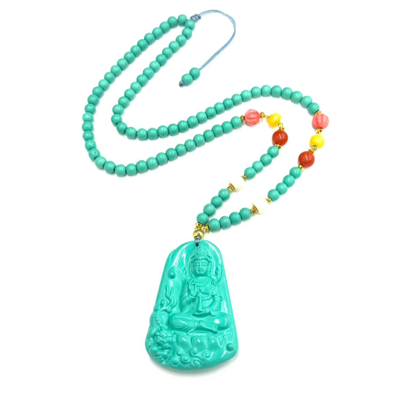 x957-国风气质原创DIY双面观音毛衣链-赠礼盒