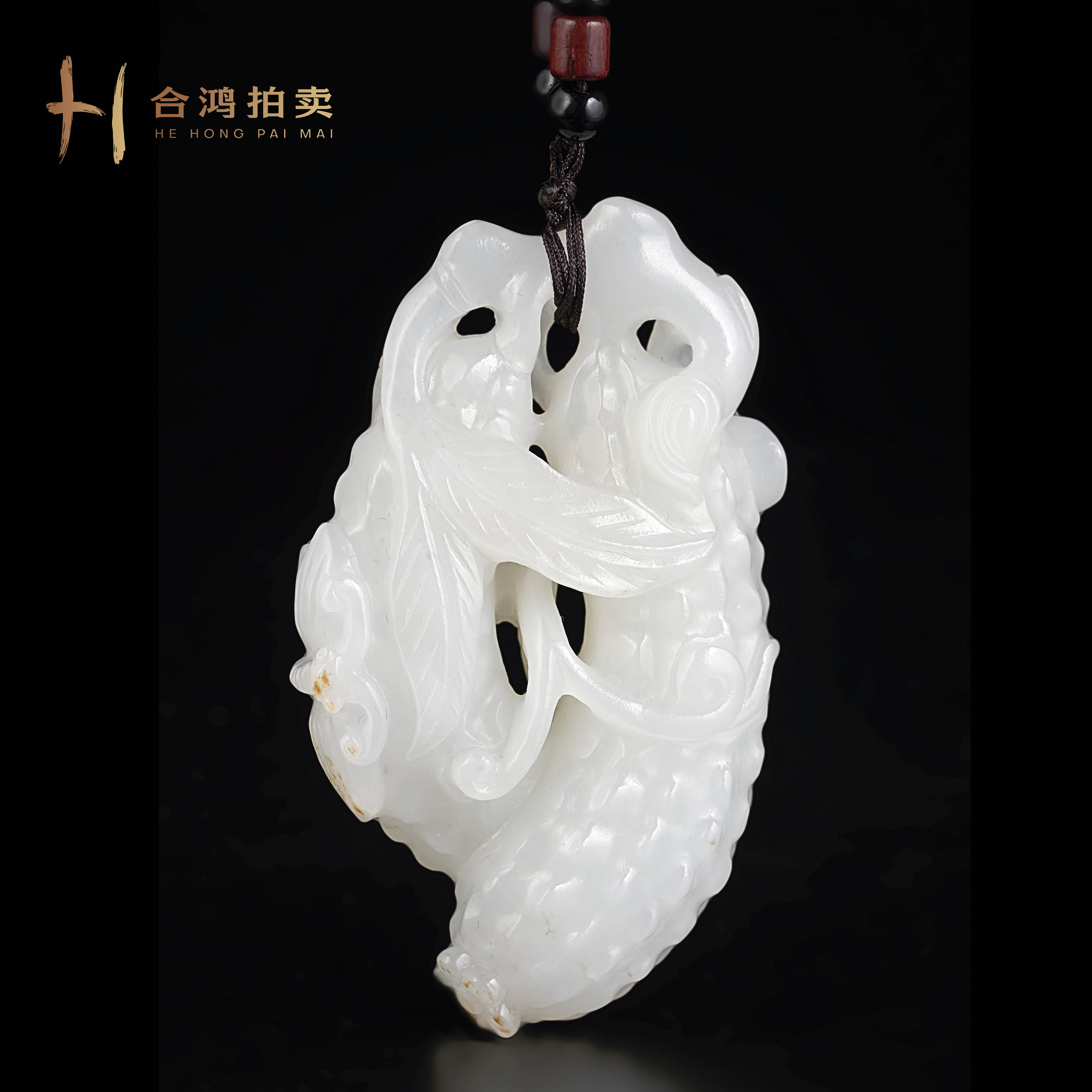 A040 清代 乾隆一级白玉透雕瓜瓞绵绵把件