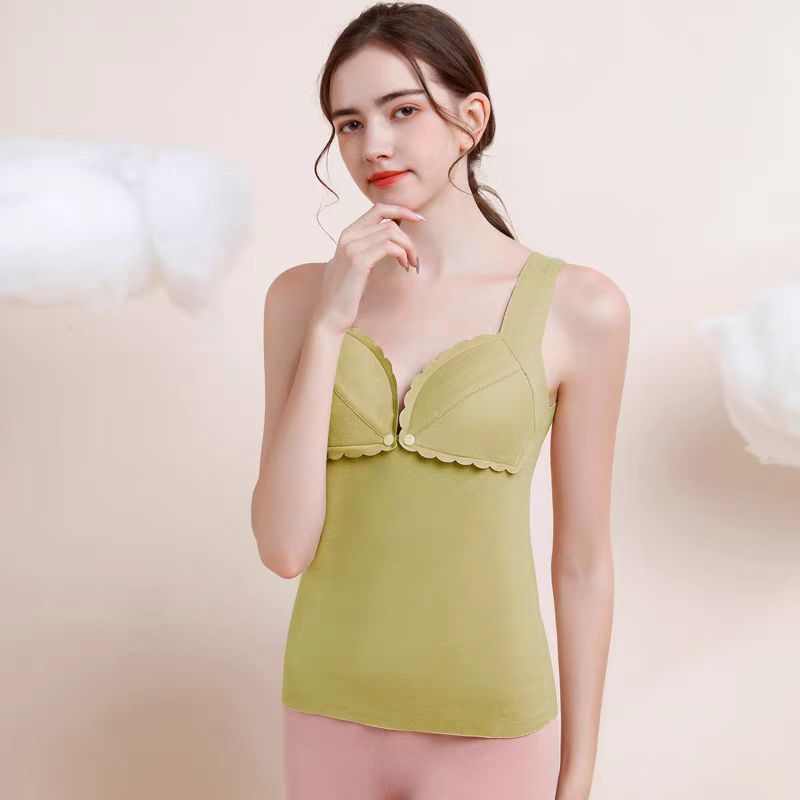 EX81孕妇绿色德绒哺乳背心L90-130