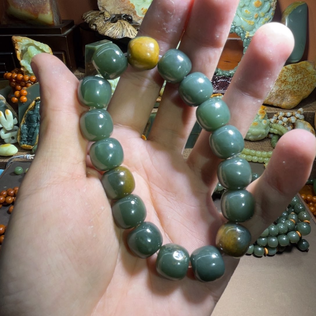 透闪石质玉手链13 14未镶嵌